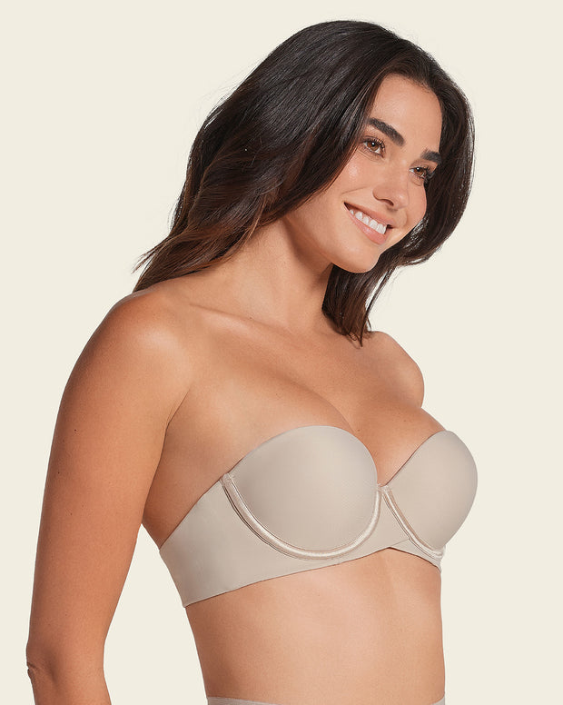 Double push-up strapless petite bra