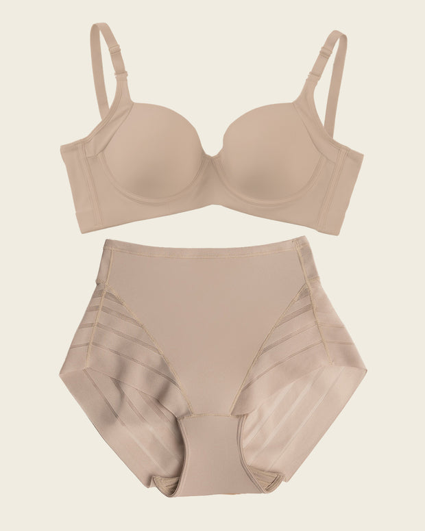 Set le plus vendu : High Profile Bra + Stripe Undetectable Culotte en Marron Clair