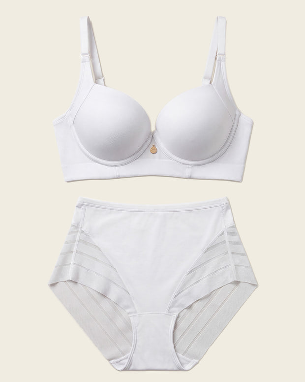 Set le plus vendu : High Profile Bra + Stripe Undetectable Culotte en Blanc