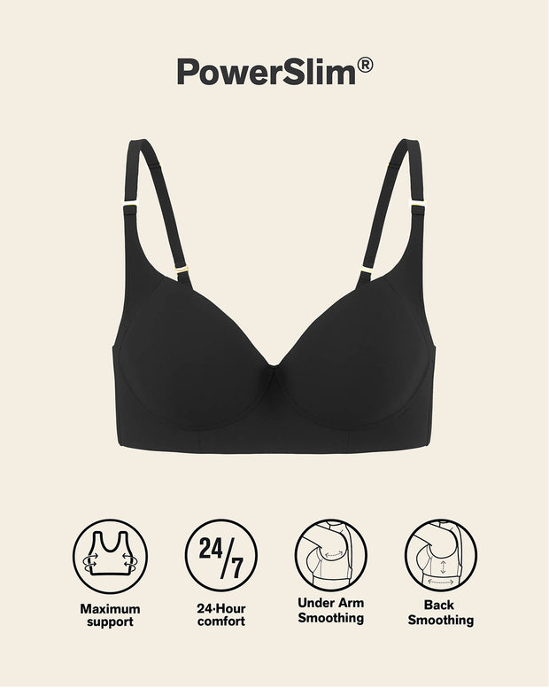 High profile back smoothing bra with soft full coverage cups