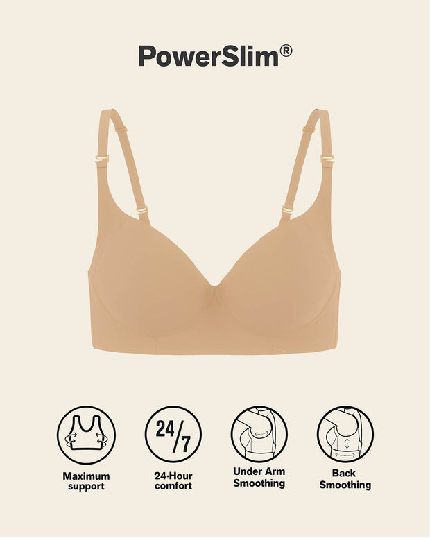 High profile back smoothing bra with soft full coverage cups