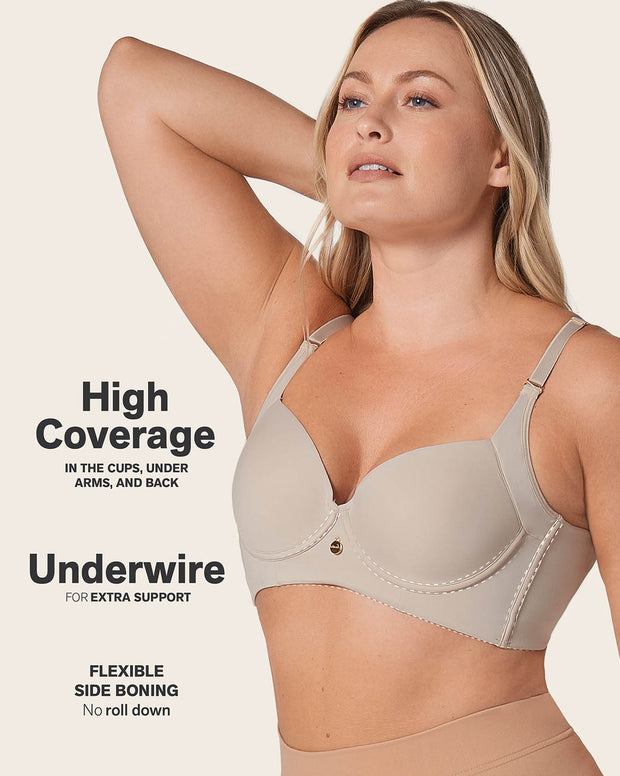 Back Smoothing Bra with Soft Full Coverage Cups