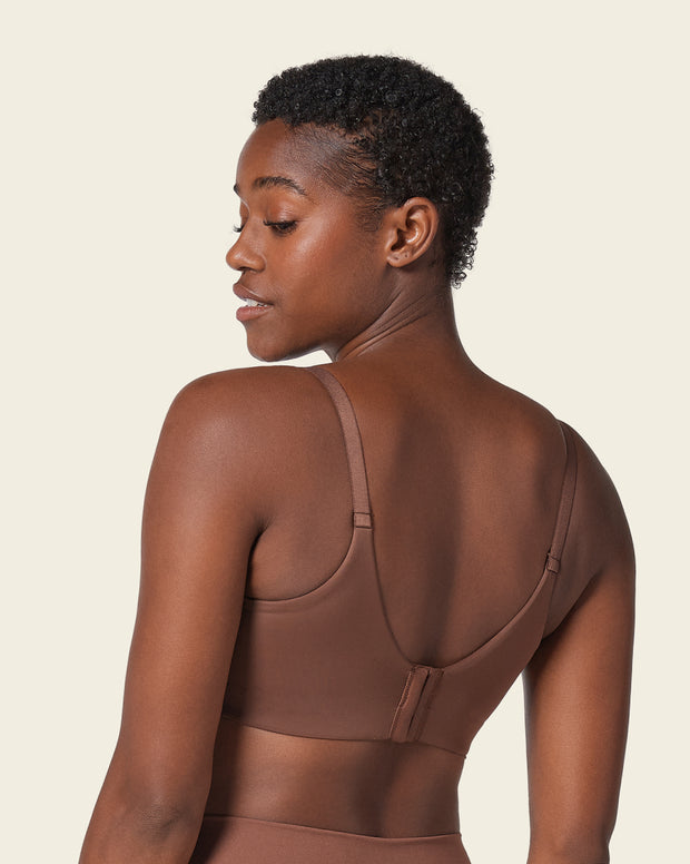 High profile back smoothing bra with soft full coverage cups