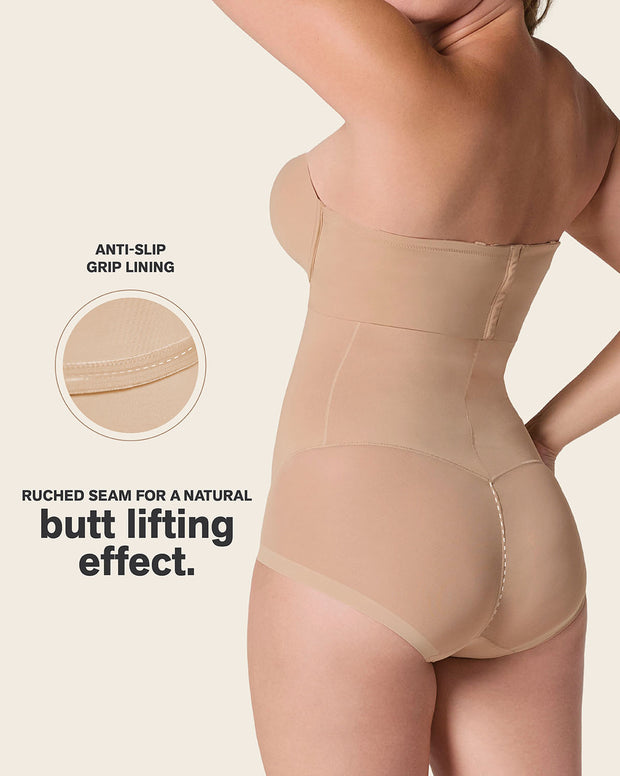 Extra high-waisted sheer bottom sculpting shaper panty