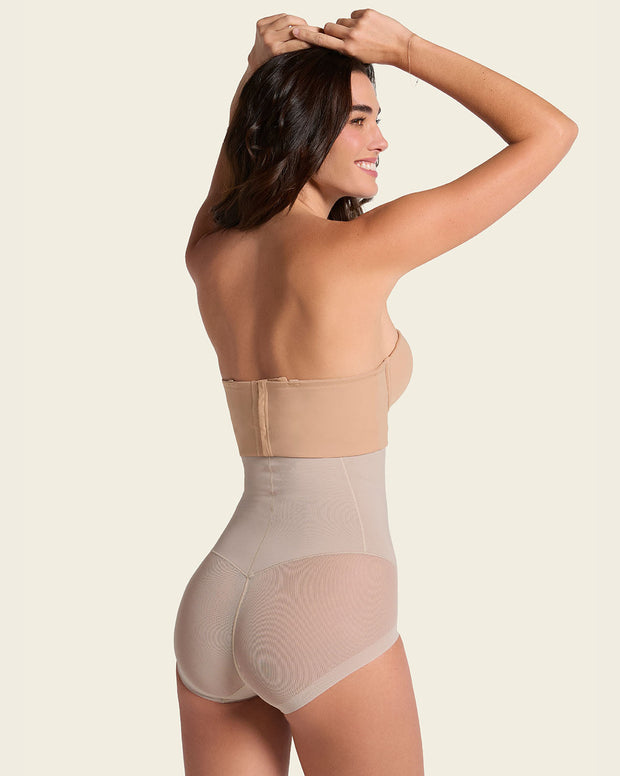 Extra high-waisted sheer bottom sculpting shaper panty
