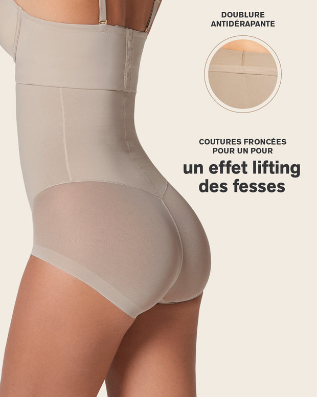 Extra high-waisted sheer bottom sculpting shaper panty