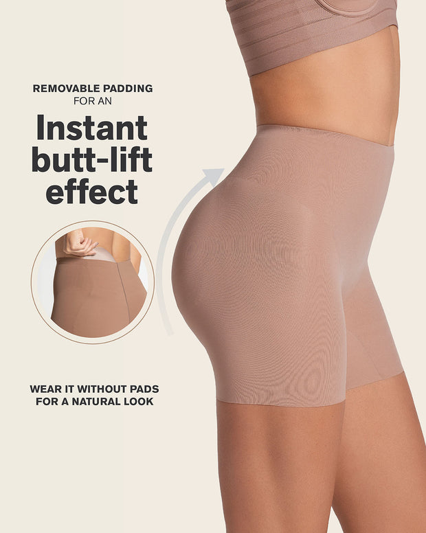 Undetectable padded butt lifter shaper short