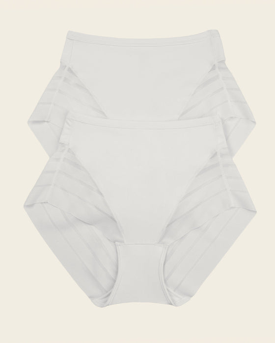 Lace stripe undetectable classic shaper panty#color_000-white
