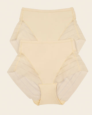 Lace stripe undetectable classic shaper panty#color_898-ivory