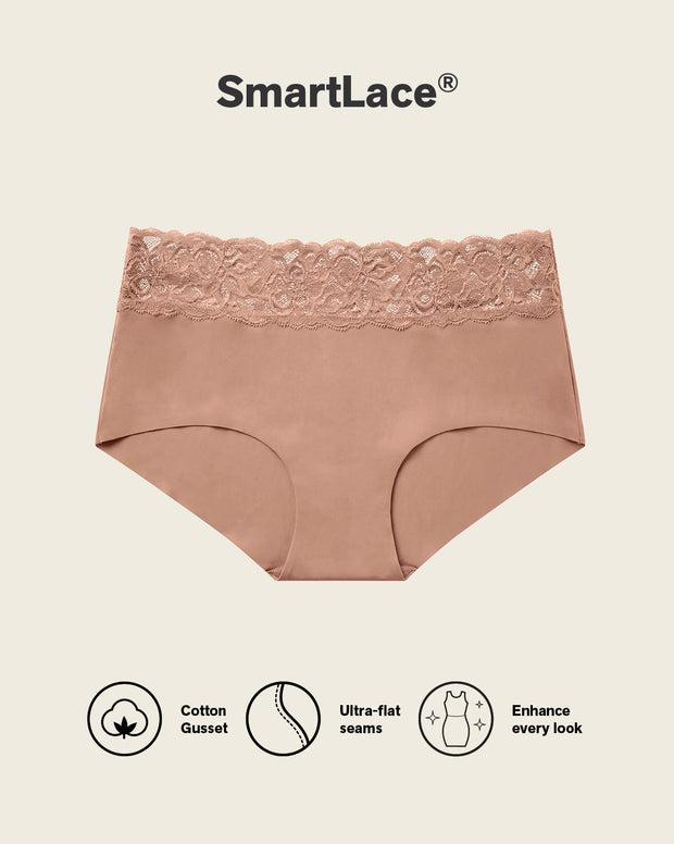 Ultra light lace trim hipster panty
