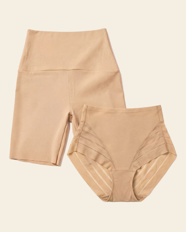 PowerStay Short & Stripe Undetectable Panty in Golden Beige