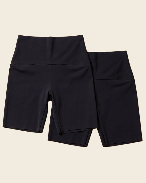 Stay-in-place seamless slip short