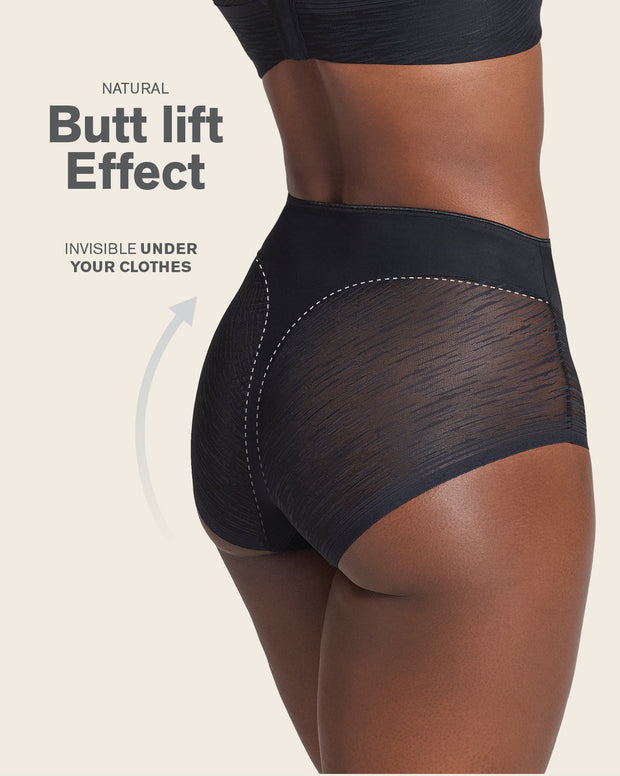 High-waisted sheer lace shaper panty
