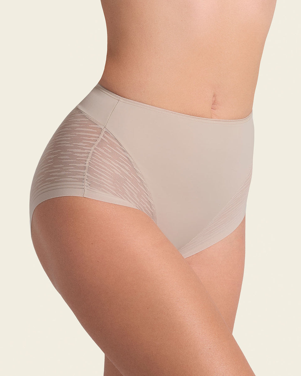 High-waisted sheer lace shaper panty