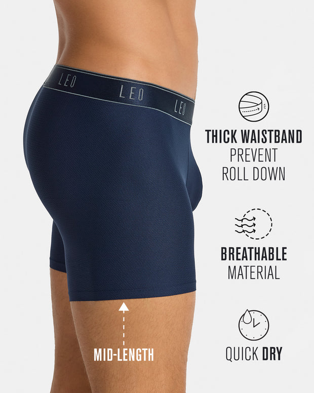 Mid-length boxer brief with ergonomic design