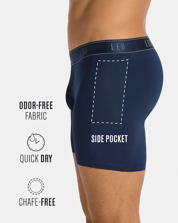 3-Pack Long Athletic Boxer Briefs