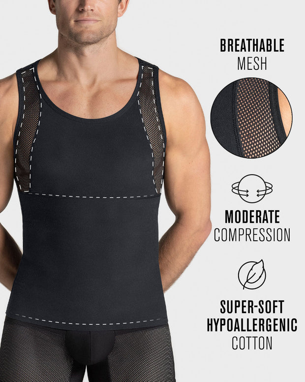 Stretch cotton moderate compression shaper tank