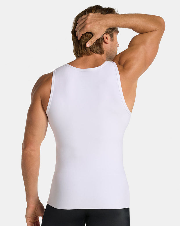 Stretch Cotton Moderate Compression Shaper Tank with Mesh Cutouts
