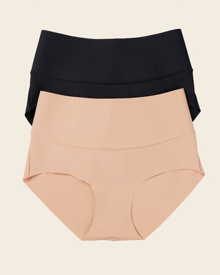 High-Tech High-Waisted Classic Sculpting Panty#color_s01-black-golden-beige