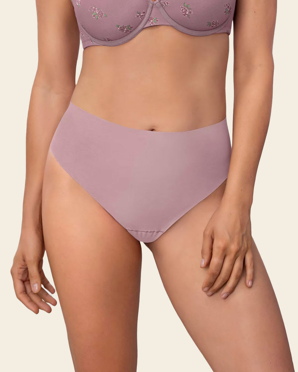 High-Waisted Invisible Microfiber Thong Panty