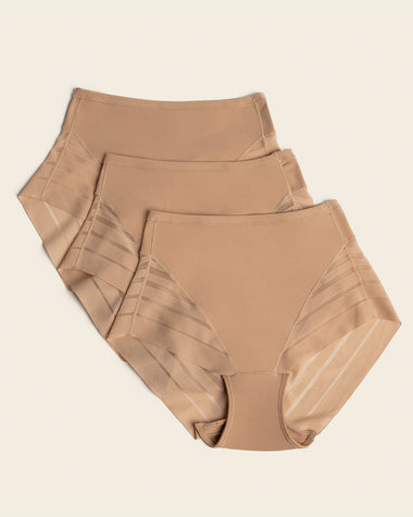 Lace stripe undetectable classic shaper panty#color_801-golden-beige