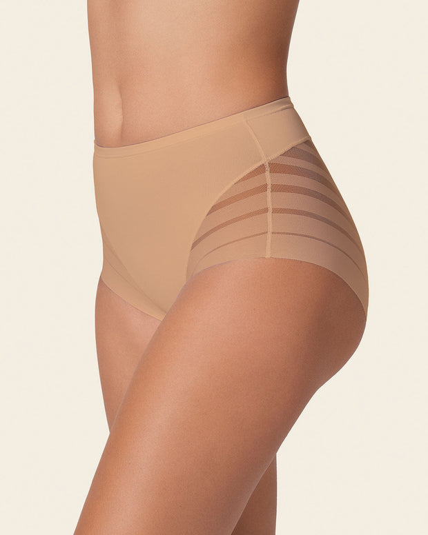 High Profile Bra + Stripe Undetectable Culotte en Marron Moyen