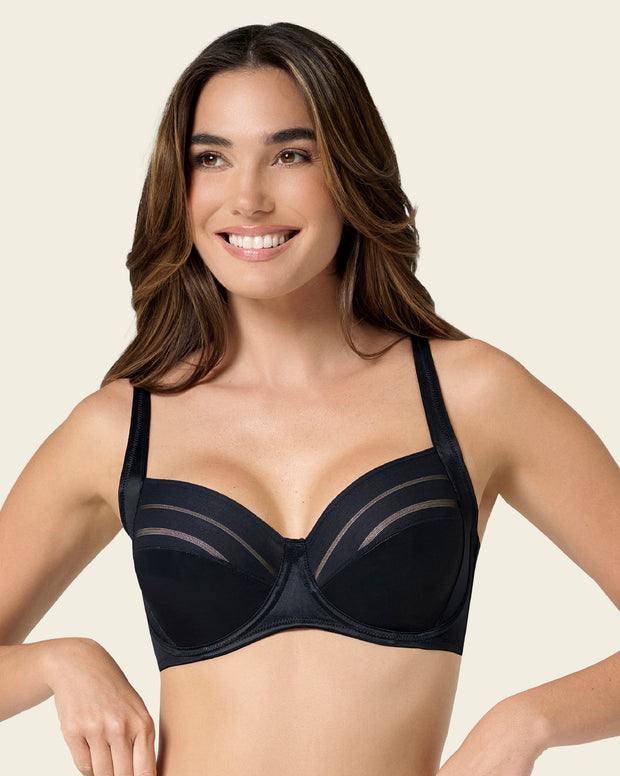 Lace stripe natural support classic bra