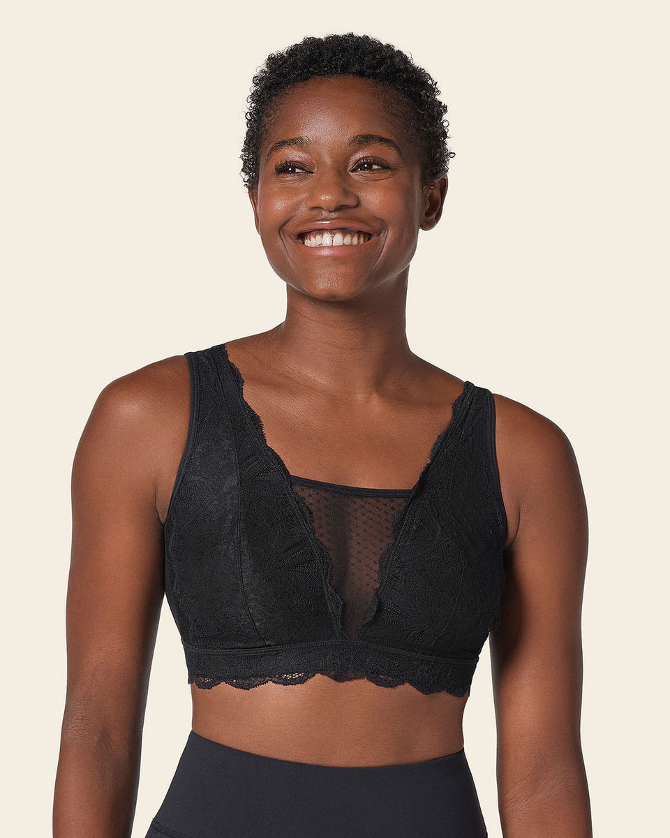 Multiwear lace pocketed bralette