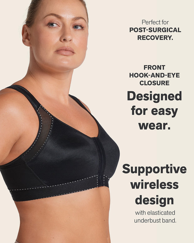 Stage 1 post-surgical wireless bra with front closure