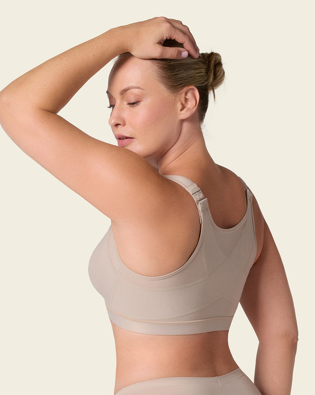 Stage 1 post-surgical wireless bra with front closure