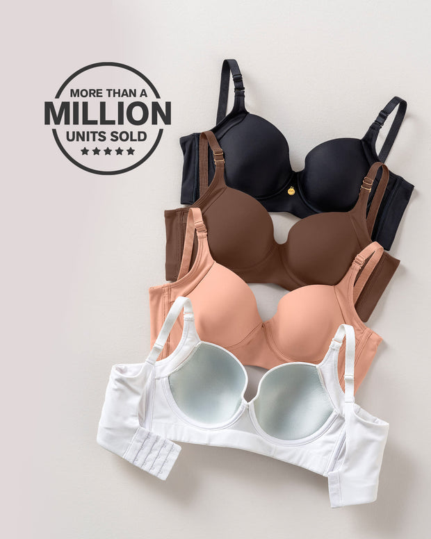 High profile back smoothing bra with soft full coverage cups