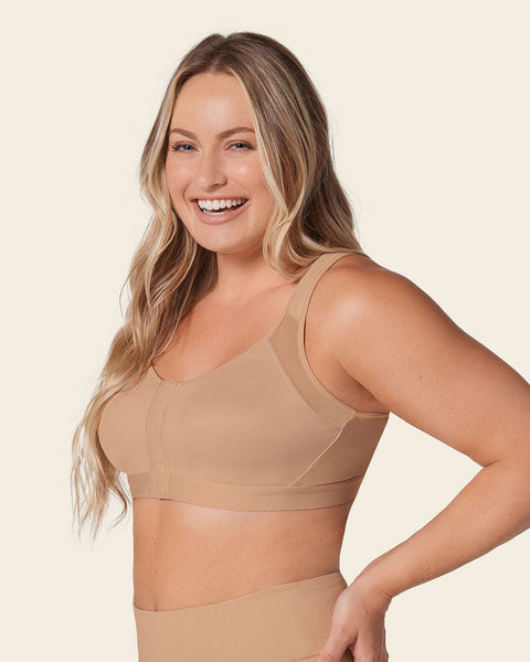 Multi/functional back support posture corrector wireless bra#color_801-golden-beige