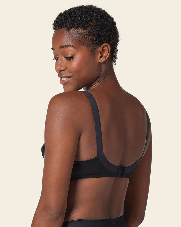 Extra coverage support wireless bra with lace cups