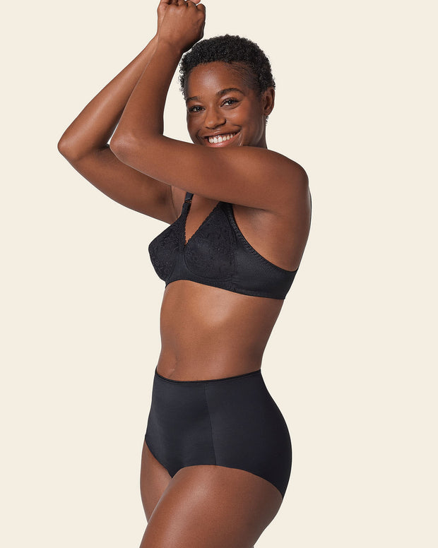 Extra coverage support wireless bra with lace cups