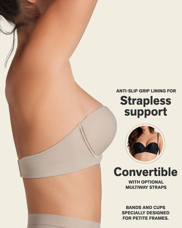Double push-up strapless petite bra