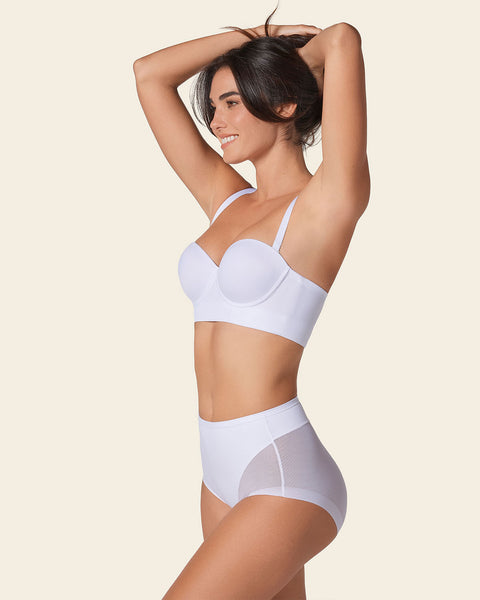 Bra 360: strapless longline contouring bra#color_000-white