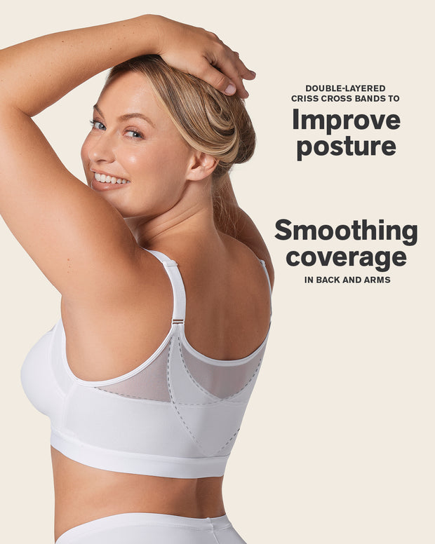 Comfortable posture corrector bra with contour cups - multi/benefit
