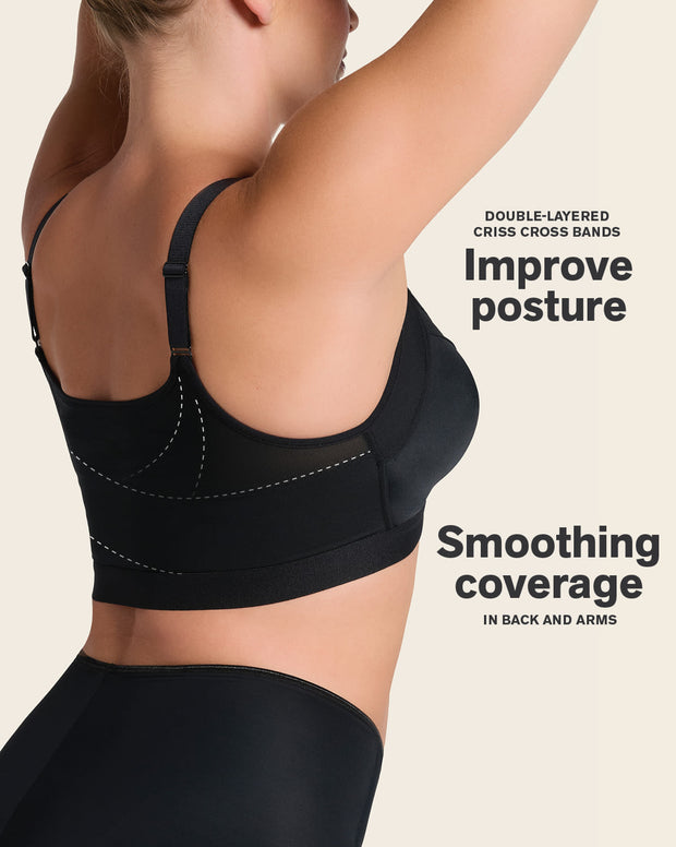 Comfortable posture corrector bra with contour cups - multi/benefit