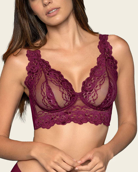 Soutien-gorge bralette en dentelle avec transparences