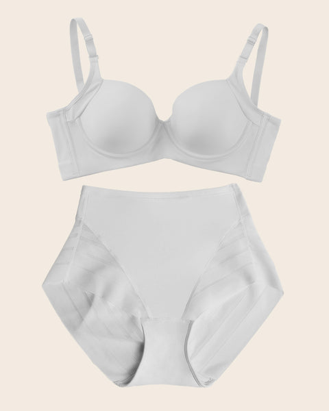 Set le plus vendu : High Profile Bra + Stripe Undetectable Panty en Blanc