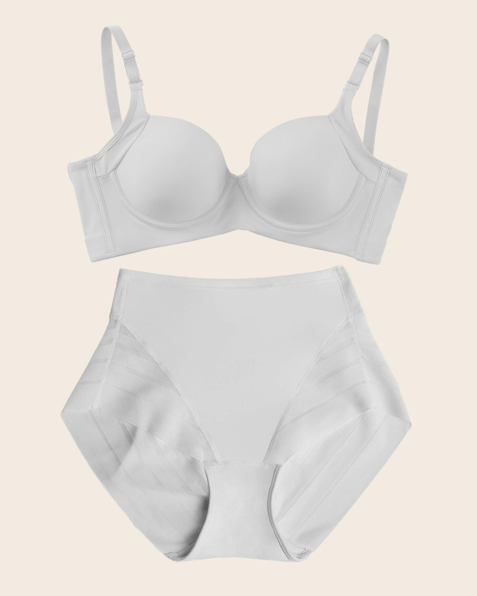 Set le plus vendu : High Profile Bra + Stripe Undetectable Panty en Blanc