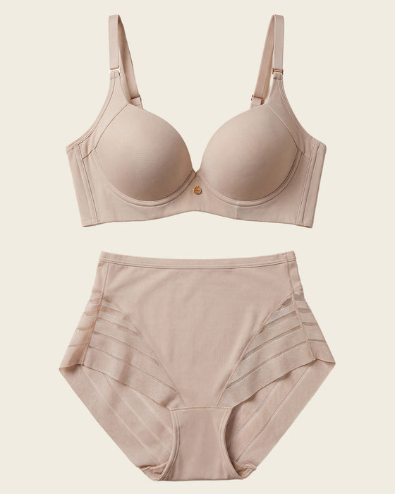 Set le plus vendu : High Profile Bra + Stripe Undetectable Culotte en Marron Clair