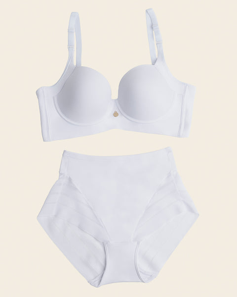 Set le plus vendu : High Profile Bra + Stripe Undetectable Panty en Blanc