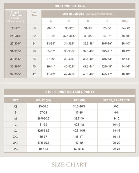 High Profile Bra + Stripe Undetectable Panty in Golden Beige