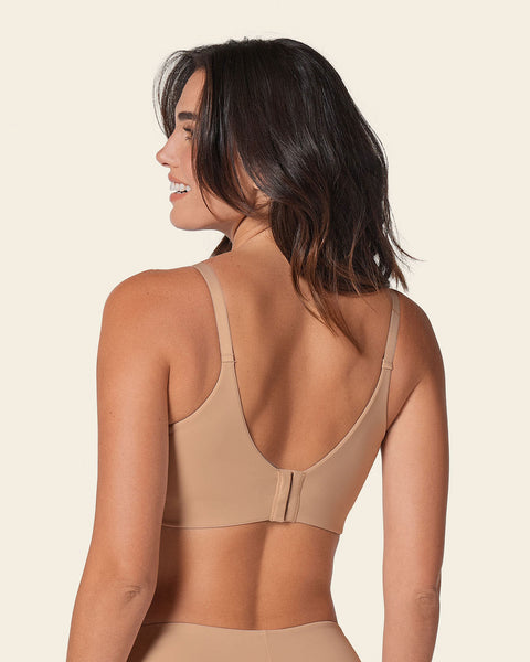 Leonisa Everyday Light Wireless Bra with Support - Comfortable Back Smoothing  Bras for Women Beige at  Women's Clothing store