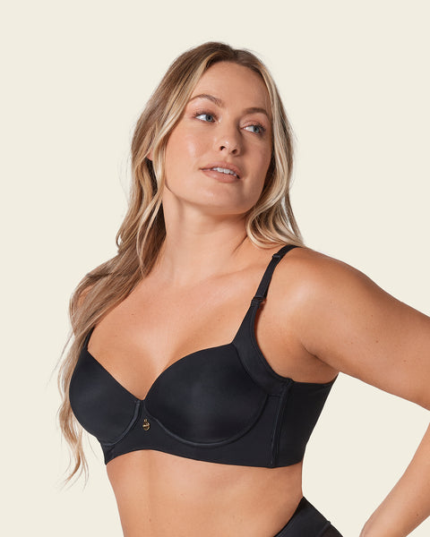 High profile back smoothing bra with soft full coverage cups#color_700-black