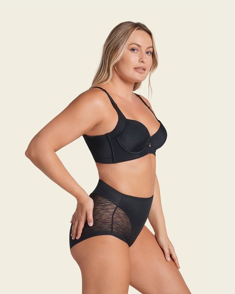 High profile back smoothing bra with soft full coverage cups#color_700-black