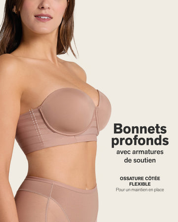 Splendid strapless bra with underwire#color_857-brown