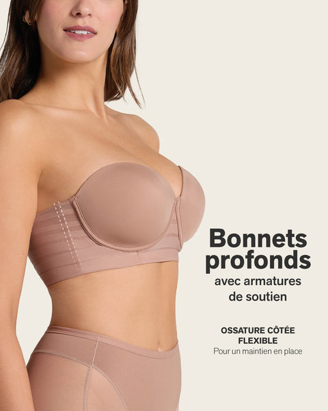Splendid strapless bra with underwire#color_857-brown
