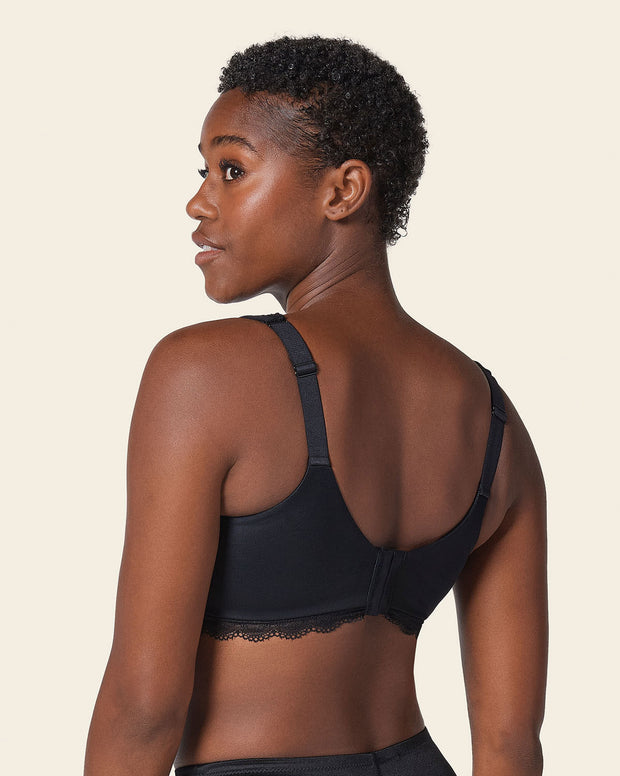Deep coverage bra: soft lightly-lined lace underwire bra